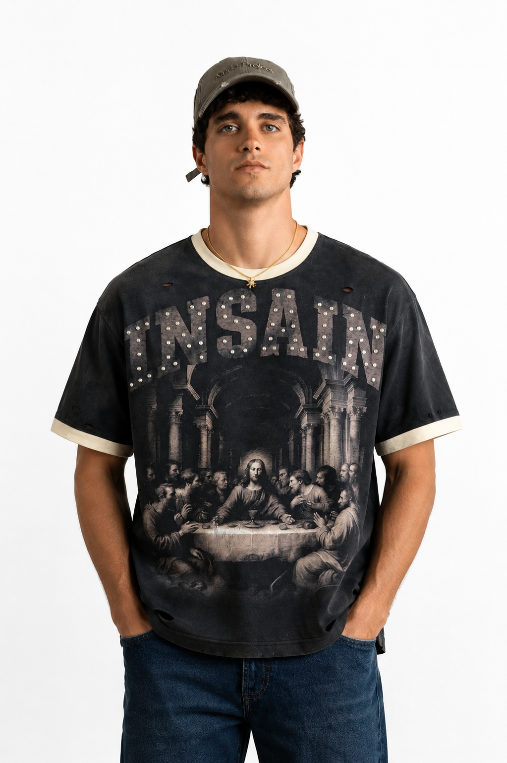 Last Supper Rhinestone Tee-3